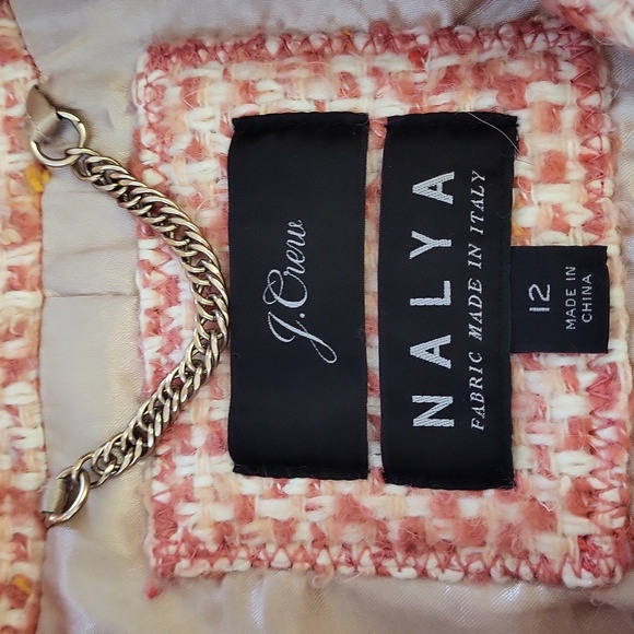 J. Crew Daphne Top Coat Italian Tweed Guava Pink Size 12 - Picture 9 of 11